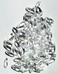 100 3x11mm Transparent Crystal Dagger Beads
